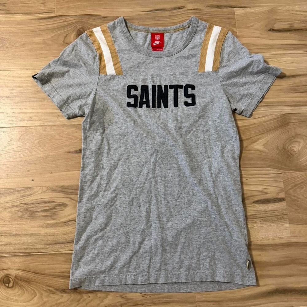 Vintage Style Nike NFL New Orleans Saints Block Stripe Tee Small Embroidered